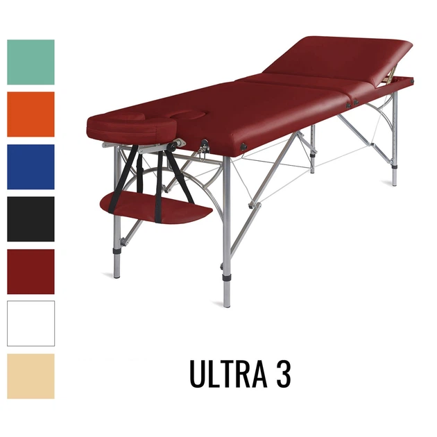 Алюминиевый массажный стол, трехсекционный Medimas Ultra-3, 195 x 70 см, красный - изображение 2