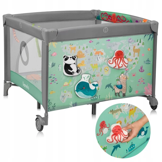 Манеж Lionelo MILLE PLUS GREY GREEN - Фото 3 Манеж Lionelo MILLE PLUS GREY GREEN - изображение 3