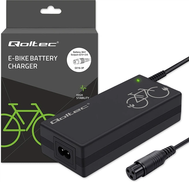 Szybka ładowarka do roweru elektrycznego Qoltec 36 V 42 V 2 A 3P-GX16 (5901878526188) - obraz 13