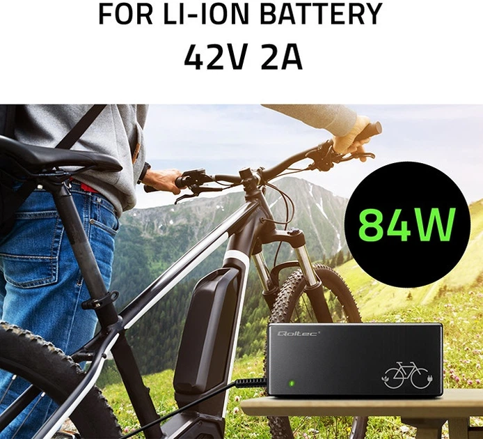 Szybka ładowarka do roweru elektrycznego Qoltec 36 V 42 V 2 A Mi4 Magnetic TIP (5901878526140) - obraz 6