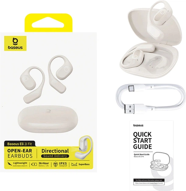 Słuchawki Baseus Eli 2i Fit OWS White (6932172696924) - obraz 4