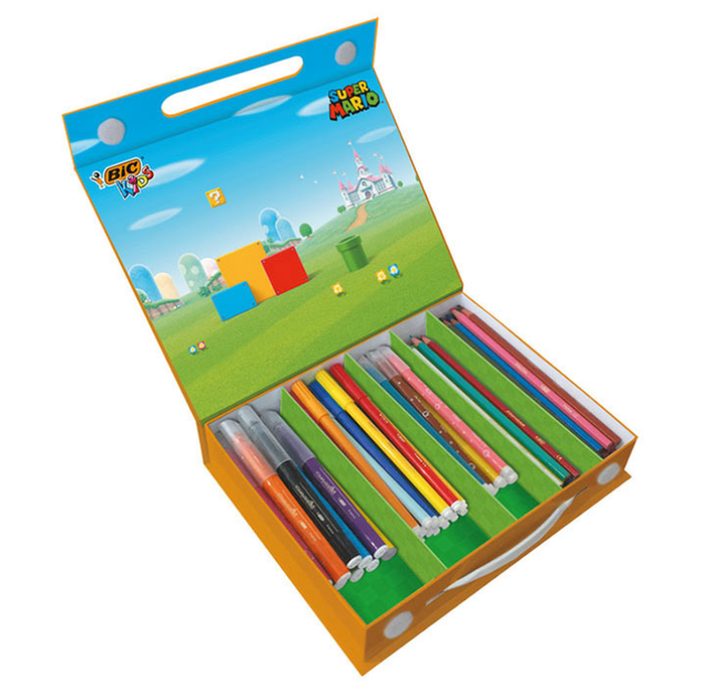 Zestaw do rysowania BIC Kids Super Mario Kolorowanka 70 elementów (3086123678736) - obraz 2