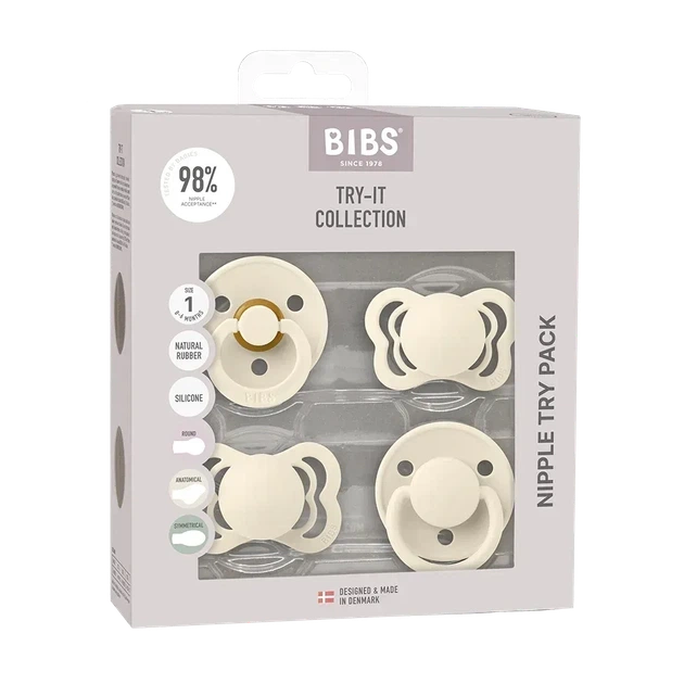 Набір пустушок 0-6 m BIBS Baby Try It Collection - Ivory - Фото 2 Набір пустушок 0-6 m BIBS Baby Try It Collection - Ivory - изображение 2
