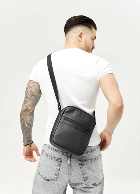 Мужская сумка мессенджер Sambag Makros черная 23 × 19 × 7 см (70278001m) - Фото 9 Мужская сумка мессенджер Sambag Makros черная 23 × 19 × 7 см (70278001m) - изображение 9