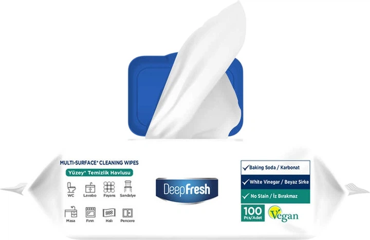 Серветки вологі DeepFresh універсальні для очищення поверхонь 100 шт (8681554625349) - зображення 2