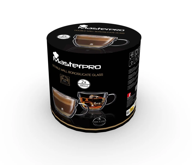 Набор чашек MasterPro Mixology с двойными стенками 380мл 2 предмета (BGMP-20207) - изображение 5