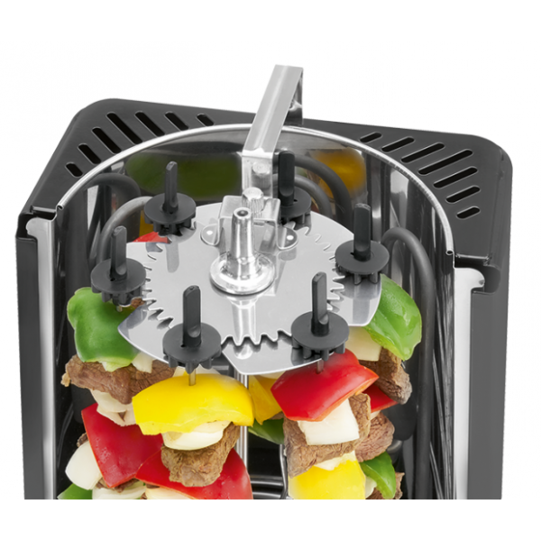 Электрошашлычница Clatronic DVG 3686 вертикальный мультигриль для шашлыка/шаурмы и курицы-гриль 6 шампуров 1400 Вт 3в1 (3686) - изображение 3