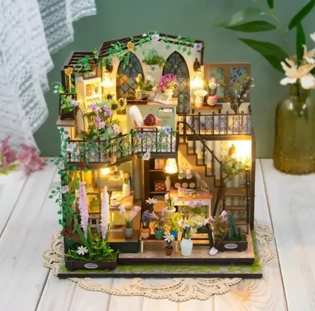3D Румбокс DIY Darcy Flower House Дом в цветах + Пылезащитный купол M2322Z - изображение 2