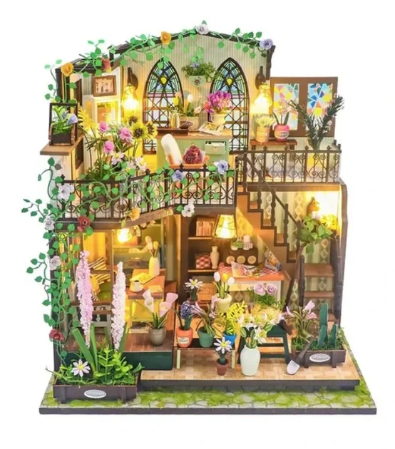 3D Румбокс DIY Darcy Flower House Дом в цветах + Пылезащитный купол M2322Z - изображение 5