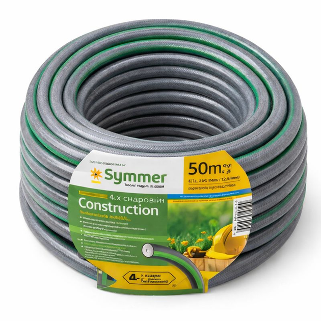 Шланг садовий професійний SYMMER Construction 4-шаровий 3/4″/50 м - зображення 3