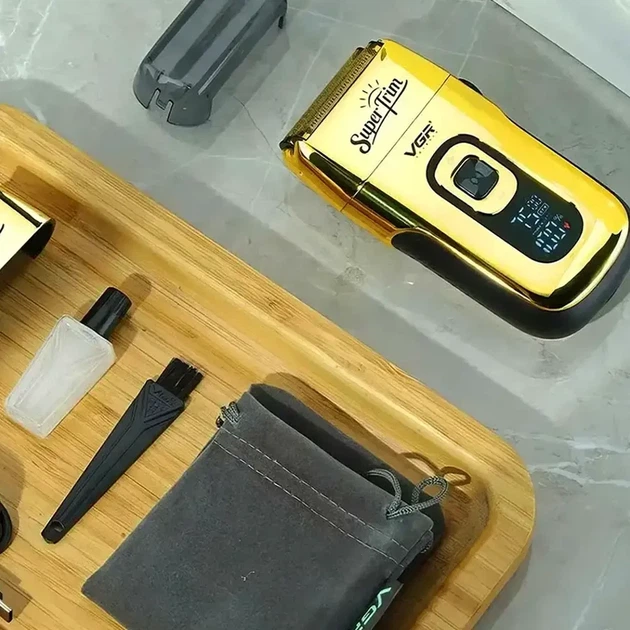 Электробритва VGR Super Trim V-332 золотая с дисплеем аккумуляторная USB 150 минут работы 3 скорости - изображение 5