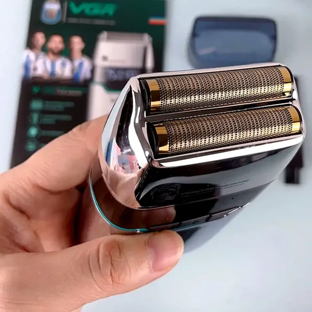 Электробритва V-350 5 Вт 7500 об/мин USB серебристая с двумя насадками для бритья бороды и головы - изображение 7