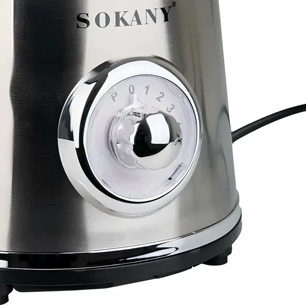 Стационарный блендер 800 Вт 1,5 л для смузи и измельчения SOKANY SK-186 серебристый - изображение 6