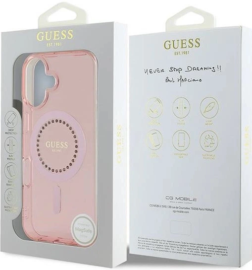Панель Guess IML Rhinestones MagSafe для iPhone 16 Plus Pink (3666339306069) - зображення 4