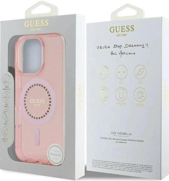 Панель Guess IML Rhinestones MagSafe для iPhone 16 Pro Max Pink (3666339306083) - зображення 4