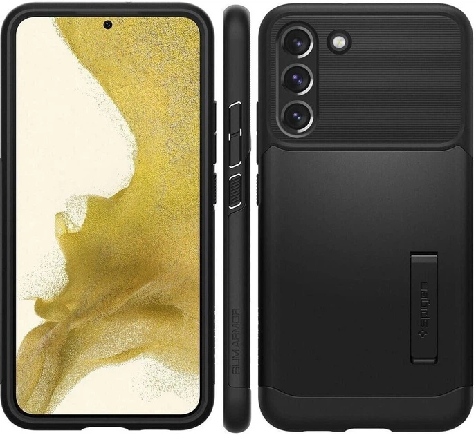 Чехол противоударный с подставкой Spigen Slim Armor для Samsung Galaxy S22 (S901) Black ACS04013 - Фото 5 Чехол противоударный с подставкой Spigen Slim Armor для Samsung Galaxy S22 (S901) Black ACS04013 - изображение 5