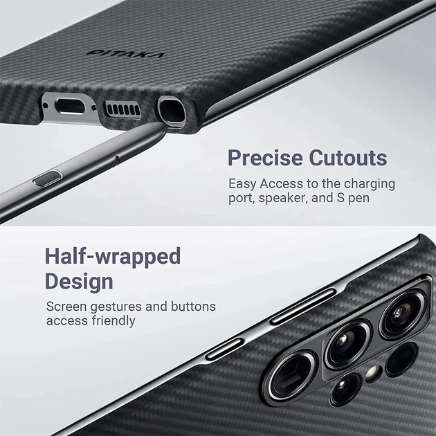 Чехол Pitaka MagEZ MagSafe Case 3 1500D для Samsung Galaxy S23 Ultra (S918) Twill Black/Grey KS2301U - Фото 3 Чехол Pitaka MagEZ MagSafe Case 3 1500D для Samsung Galaxy S23 Ultra (S918) Twill Black/Grey KS2301U - изображение 3