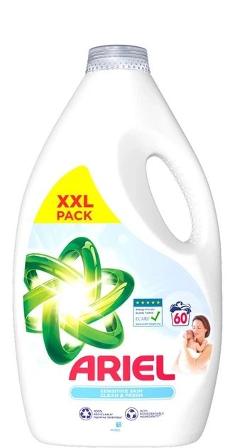 Гель для прання Ariel Sensitive Skin Clean & Fresh 3 л - Фото 1 Гель для прання Ariel Sensitive Skin Clean & Fresh 3 л - изображение 1