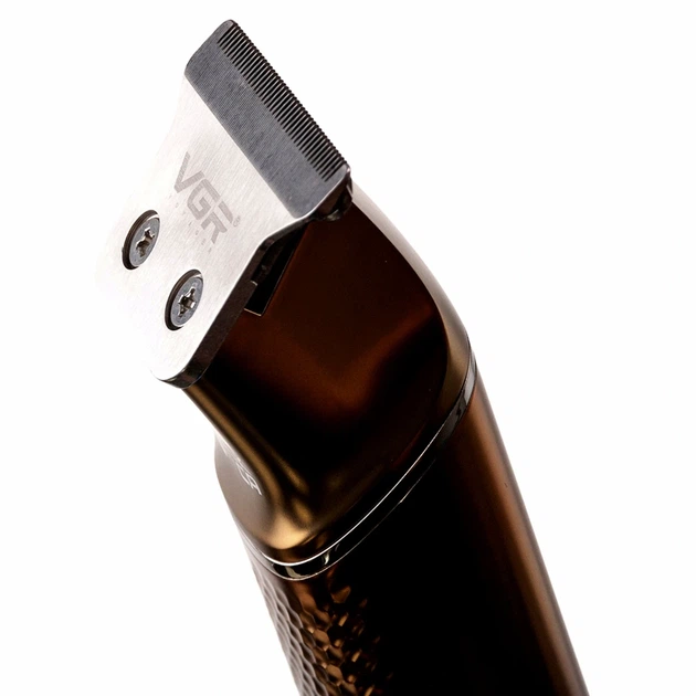 Триммер VGR для стрижки и моделирования волос и бороды аккумуляторный USB мощный из нержавеющей стали цвет золото - Фото 6 Триммер VGR для стрижки и моделирования волос и бороды аккумуляторный USB мощный из нержавеющей стали цвет золото - изображение 6