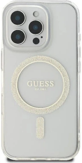 Панель Guess IML Glitter Circle MagSafe для iPhone 16 Pro Transparent (3666339307578) - зображення 1