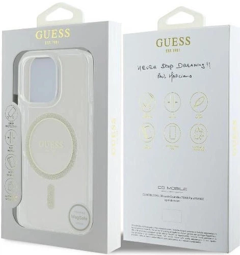 Панель Guess IML Glitter Circle MagSafe для iPhone 16 Pro Transparent (3666339307578) - зображення 4