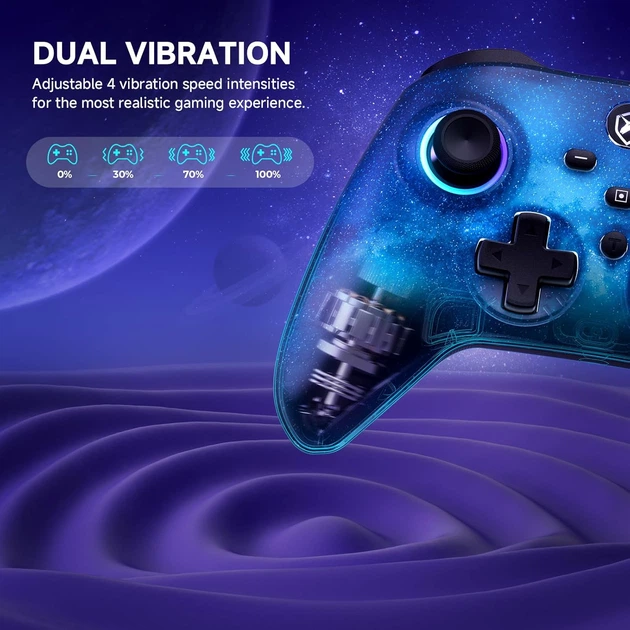 Беспроводной геймпад ECHTPower Starry Sky Blue с подсветкой - Фото 3 Беспроводной геймпад ECHTPower Starry Sky Blue с подсветкой - изображение 3