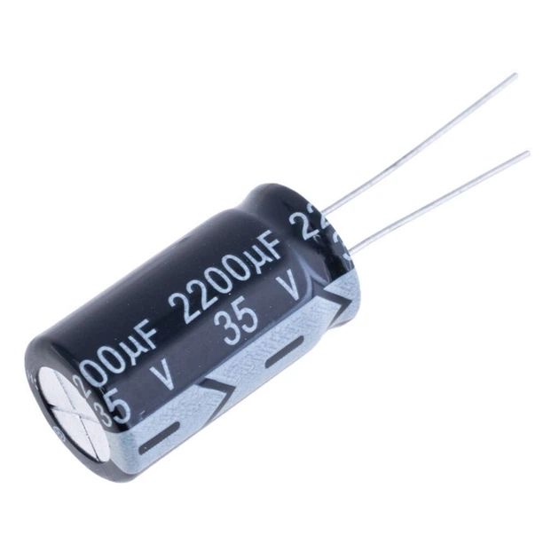 Конденсатор электролитический выводной 2200uF 35v 105C 13x25mm Chongx - 458712 - Фото 1 Конденсатор электролитический выводной 2200uF 35v 105C 13x25mm Chongx - 458712 - изображение 1