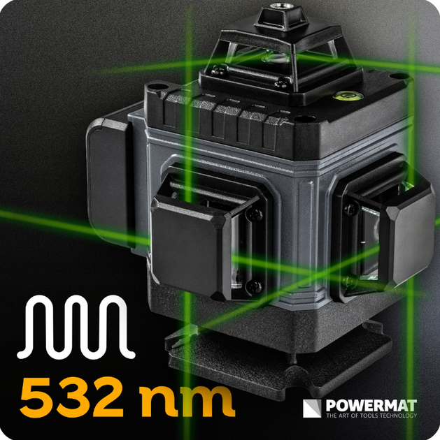 16-рядковий лазерний рівень 4D 360 ° Powermat 40м PM1492 - зображення 3