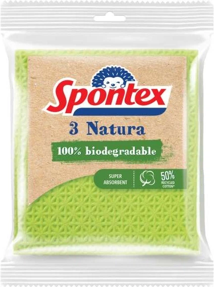 Серветки Spontex Natura вологопоглинальні 3 шт (9001378421580) - зображення 1