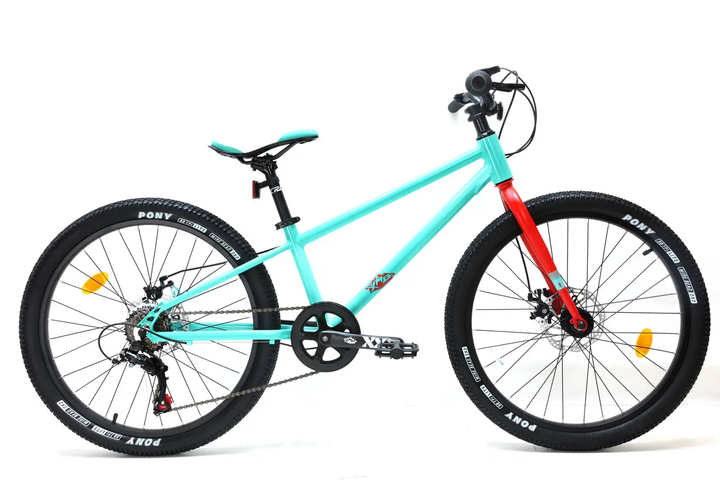 Велосипед гірський алюмінієвий Crosser Super light 24" рама 11.2 дюймів Бірюзово-помаранчевий - Фото 2 Велосипед гірський алюмінієвий Crosser Super light 24" рама 11.2 дюймів Бірюзово-помаранчевий - зображення 2