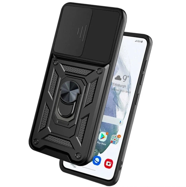 Чехол Primo Shockproof для Oppo Reno 14F 5G - противоударный, с подставкой и шторкой для камеры - Black - Фото 4 Чехол Primo Shockproof для Oppo Reno 14F 5G - противоударный, с подставкой и шторкой для камеры - Black - изображение 4