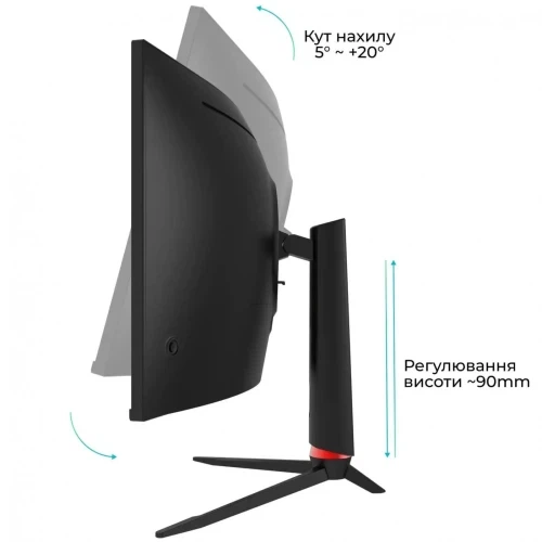 Монитор изогнутый 34" Qube Overlord C34UQ180H, Black - Фото 9 Монитор изогнутый 34" Qube Overlord C34UQ180H, Black - изображение 9
