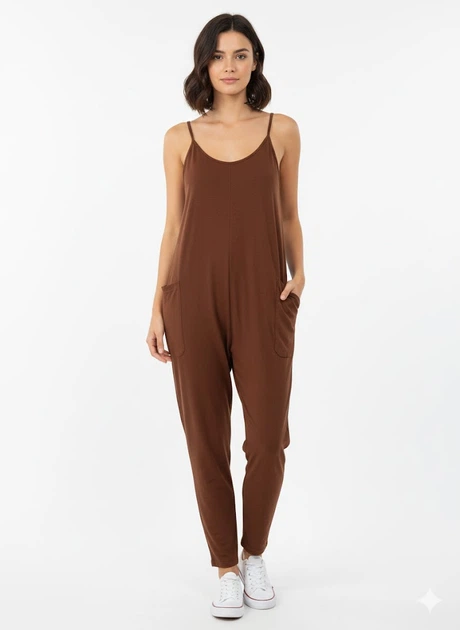 Комбінезон SHEIN 3XL Коричневий 31-0397_коричневий - Фото 1 Комбінезон SHEIN 3XL Коричневий 31-0397_коричневий - зображення 1