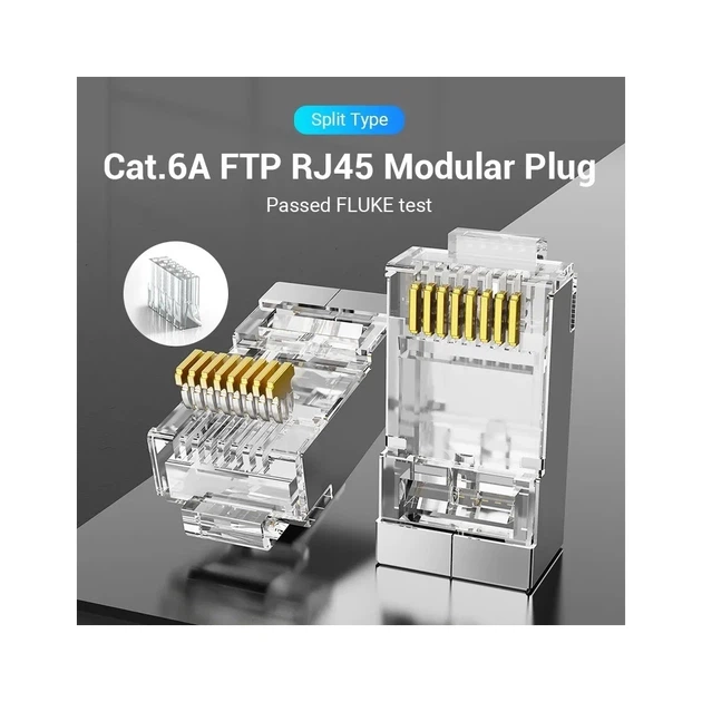 Конектор RJ45 FTP Cat.6 Modular 10 шт. Vention (IDFR0-10) - Фото 5 Конектор RJ45 FTP Cat.6 Modular 10 шт. Vention (IDFR0-10) - зображення 5