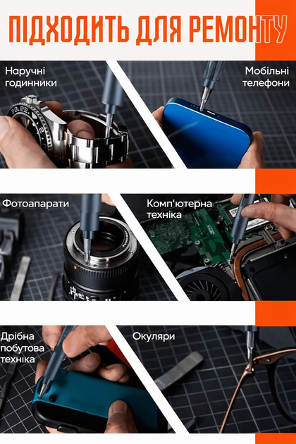 Электрическая аккумуляторная отвертка с битами NanoFix 88 предметов для точных работ - изображение 7