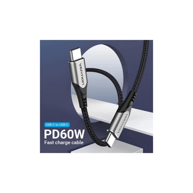 Дата кабелю USB-C to USB-C 2.0m алюмінієва біла Vention (TADHH) (344222) - Фото 3 Дата кабелю USB-C to USB-C 2.0m алюмінієва біла Vention (TADHH) (344222) - зображення 3