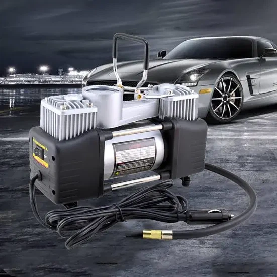 Автомобильный двухпоршневой компрессор с манометром 150 Вт, 12V, 85л/мин. + сумка Air Compressor 628-4x4 - изображение 3