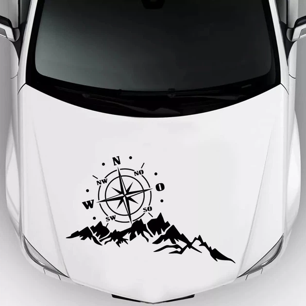 Наклейка на капот двері авто ARB 3D TUNING STUDIO Компас гори 650х350х0.070мм=1штука - зображення 2
