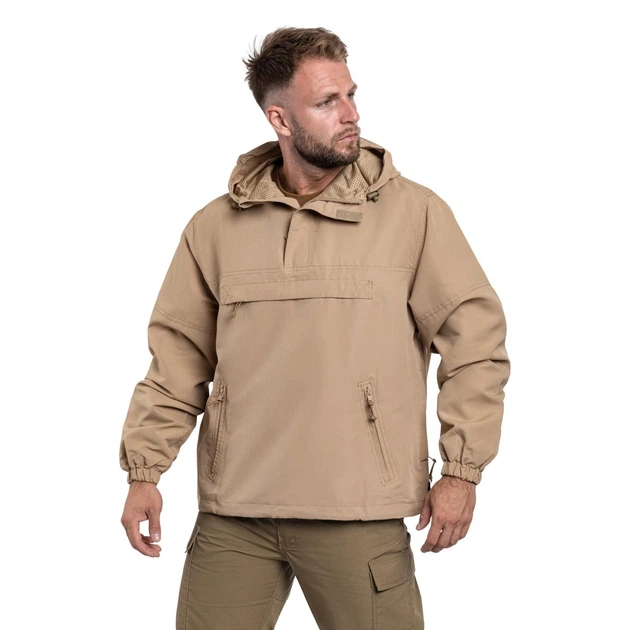 Куртка летняя Brandit Summer Windbreaker с ветрозащитными и водоотталкивающими свойствами ветровка анорак койот S - изображение 4