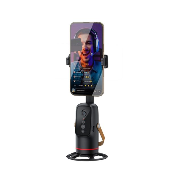Смарт-штатив XO SS20 с автоматическим отслеживанием лица, вращение 360°, держатель для телефона 60–100 мм - изображение 2