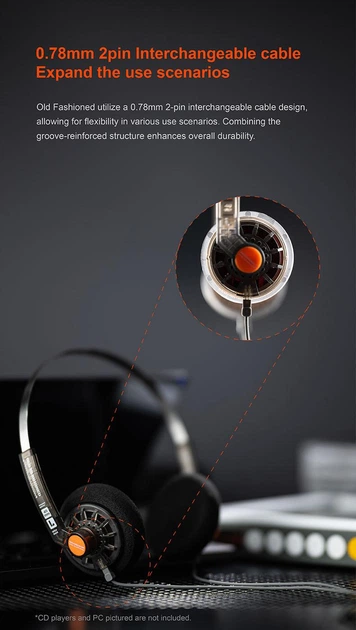 Проводные наушники MOONDROP Old Fashioned On-Ear Headphone 40mm large dynamic driver 0.78-2pin 3.5mm Plug Black (md-hp-032) - Фото 14 Проводные наушники MOONDROP Old Fashioned On-Ear Headphone 40mm large dynamic driver 0.78-2pin 3.5mm Plug Black (md-hp-032) - изображение 14