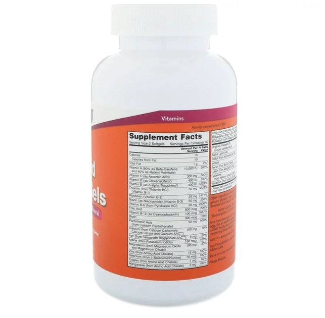 Поливитамины и мультиминералы NOW Foods (Liquid Multi Gels) 180 капсул NOW03817 - изображение 3