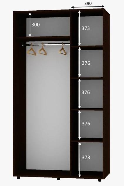 Шкаф-купе двухдверный Алекса ДСП 90*60*200 см Венге магия - Фото 2 Шкаф-купе двухдверный Алекса ДСП 90*60*200 см Венге магия - изображение 2