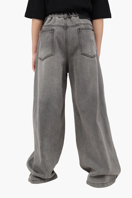 Джинсы wide leg для девочки 146 цвет серый YZTX KIDS ЦБ-00290305 - изображение 4