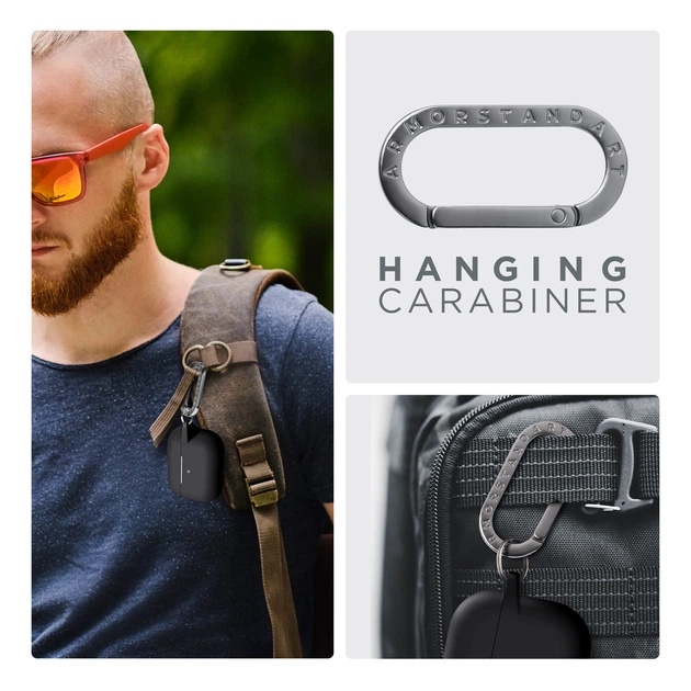 Силиконовый чехол для наушников Apple AirPods Pro, Hang Case, черный, ультратонкий защитный кейс толщиной 2 мм, защита от царапин, пыли и ударов, компактный, с карабином для крепления, ArmorStandart (ARM56055) - Фото 6 Силиконовый чехол для наушников Apple AirPods Pro, Hang Case, черный, ультратонкий защитный кейс толщиной 2 мм, защита от царапин, пыли и ударов, компактный, с карабином для крепления, ArmorStandart (ARM56055) - изображение 6