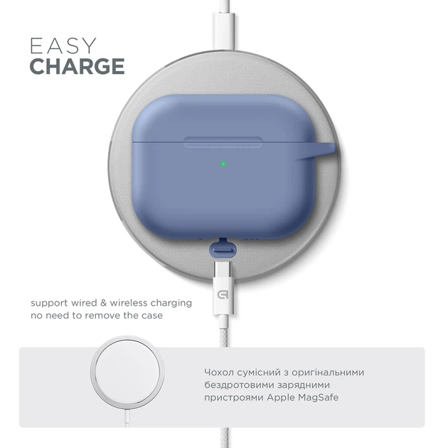 Силиконовый чехол для наушников Apple AirPods Pro 2 2022, Hang Case, фиолетовый, ультратонкий защитный кейс толщиной 2 мм, защита от царапин, пыли и ударов, компактный, с карабином для крепления, ArmorStandart (ARM73672) - изображение 7
