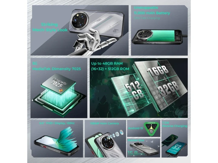 Смартфон Oukitel WP62 16/512GB Silver - изображение 2