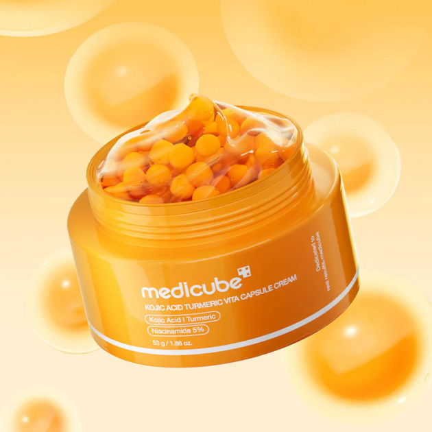 Осветляющий капсульный крем с койевой кислотой и куркумой Medicube Kojic Acid Turmeric Vita Capsule Cream, 53 г - изображение 2