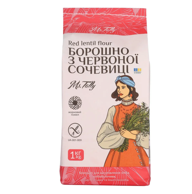 Мука из красной чечевицы без глютена, 1 кг Ms. Tally - Фото 1 Мука из красной чечевицы без глютена, 1 кг Ms. Tally - изображение 1