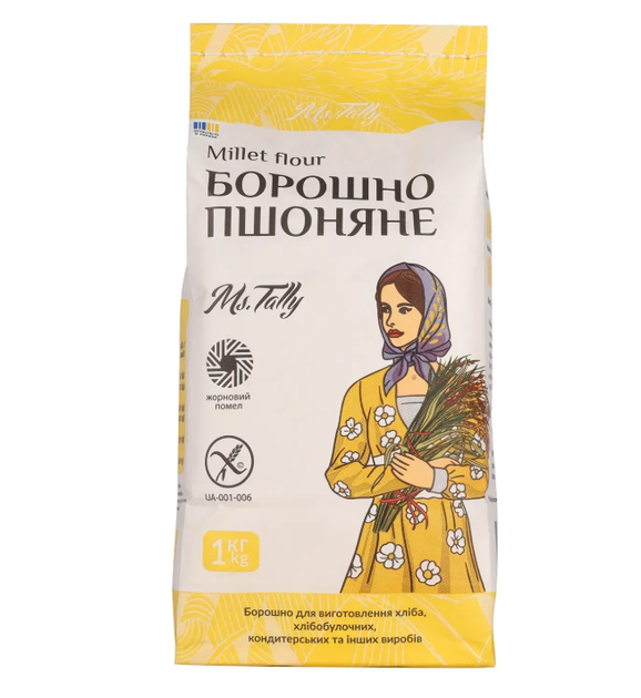 Борошно пшоняне без глютену, 1 кг Ms. Tally - Фото 1 Борошно пшоняне без глютену, 1 кг Ms. Tally - зображення 1